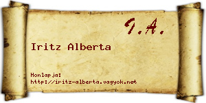 Iritz Alberta névjegykártya